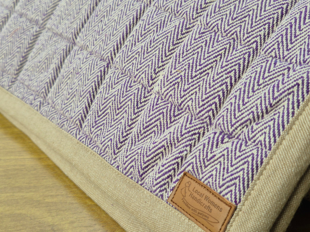 Yoga-Matte mit passender Transporttasche | Handgewebt aus Baumwolle | Lila (Violett) | LWH