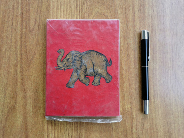 Kleines Lokta-Notizbuch | Motiv: Elefant | ca. 12x15cm, ~40 Seiten, Farbe auswählbar