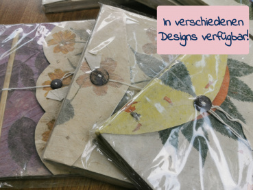 Extra dickes Lokta-Notizbuch ca. 15x20cm | Getrocknete Blüten mit Verschlusstechnik | verschiede Ausführungen