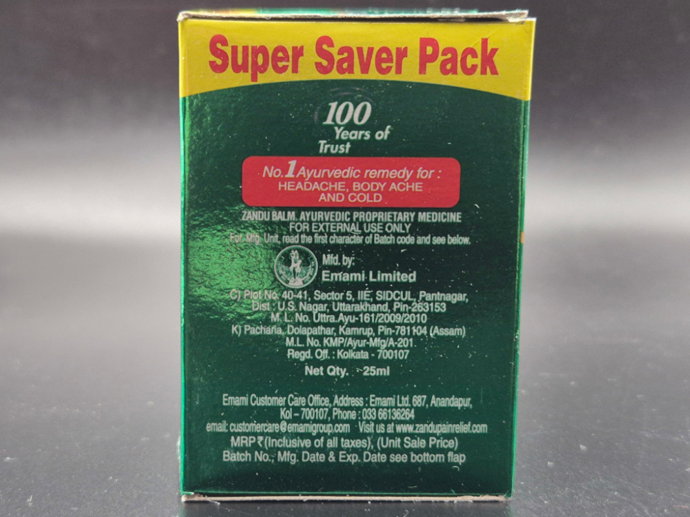 Preview: ZANDU Balm Super Saver Pack 25ml – Ayurvedischer Schmerzbalsam