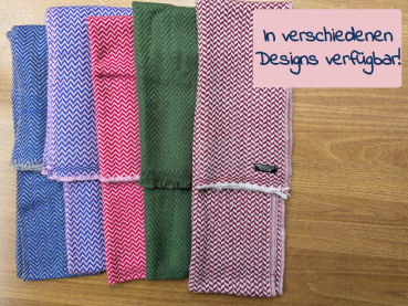 Kaschmir Schal - Muffler (Zacken-Muster, ca. 30x150cm) | Handgemacht, WSDO | in verschiedenen Farben verfübar