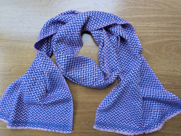 Kaschmir Schal - Muffler (Zacken-Muster, ca. 30x150cm) | Handgemacht, WSDO | in verschiedenen Farben verfübar