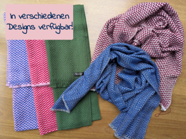 Kaschmir Schal - Muffler (Zacken-Muster, ca. 30x150cm) | Handgemacht, WSDO | in verschiedenen Farben verfübar