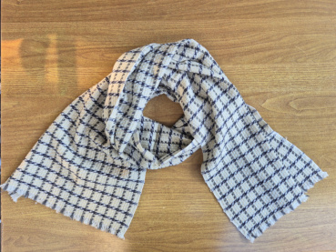 Kaschmir-Muffler Grau/Braun | Handgewebt von WSDO Pokhara | Nepal-Schal mit sozialem Mehrwert