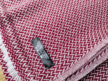 Kashmir Schal 70x200cm | Jacquard-Muster in Bordeauxrot | Pashmina Stola, Handgefertigt, WSDO - EINZELSTÜCK