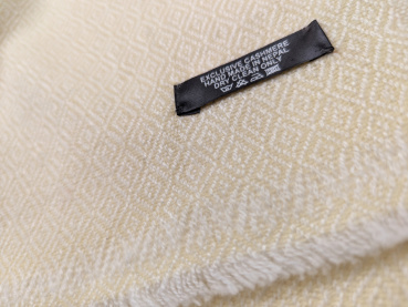 Großer Pashmina mit Jacquard-Muster | 100% Kaschmir | Stola 70x200cm, hell-gelb | Handgemacht, WSDO - EINZELSTÜCK