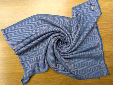 70x200cm Stola | 100% Kaschmir Pashmina, blau-rosa |  Handgefertigt, WSDO - EINZELSTÜCK