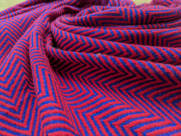 100% Kaschmir Pashmina 70x200cm | Rot + Dunkelblau | Stola, Handmade, WSDO - EINZELSTÜCK