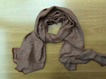 Großer Pashmina Schal | Kakao | 100% Kaschmir Stola, Handgemacht, WSDO - Einzelstück