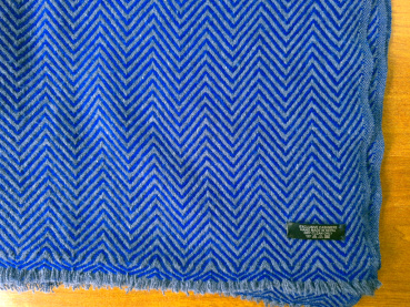 100% Kaschmir Pashmina 70x200cm | Blau-Grau | Stola, Handmade, WSDO - EINZELSTÜCK