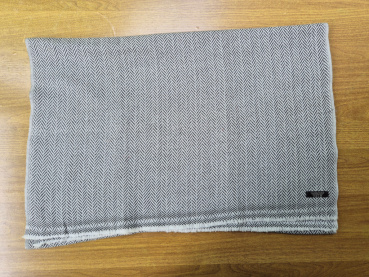 Kaschmir Schal | Hellgrau + Weiß, Stola 70x200cm | Handgemacht, WSDO | EINZELSTÜCK