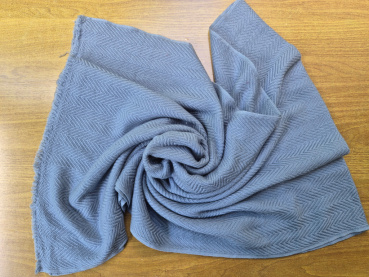 Großer Pashmina Schal | Stahlblau | 100% Kaschmir Stola, Handgemacht, WSDO - Einzelstück