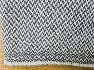 Stola 70x200cm mit Strickmuster | 100% Kaschmir, Grau-Weiß | Handgemacht, WSDO - EINZELSTÜCK