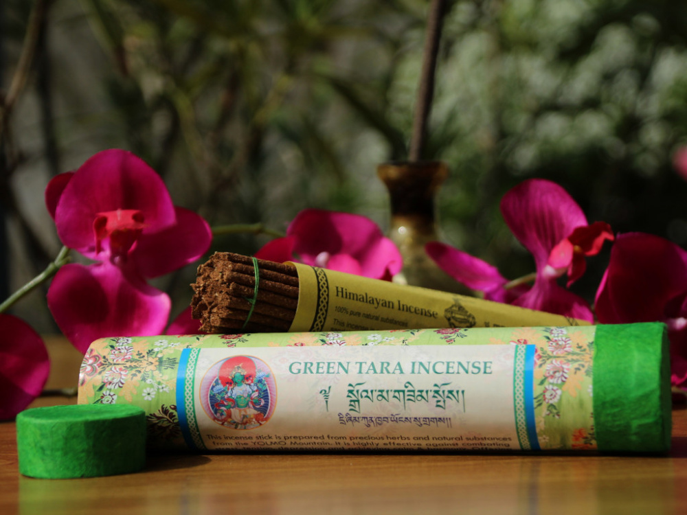 Green Tara Räucherstäbchen – handgerollt in Nepal, 100 % natürlich, ohne Holzträger