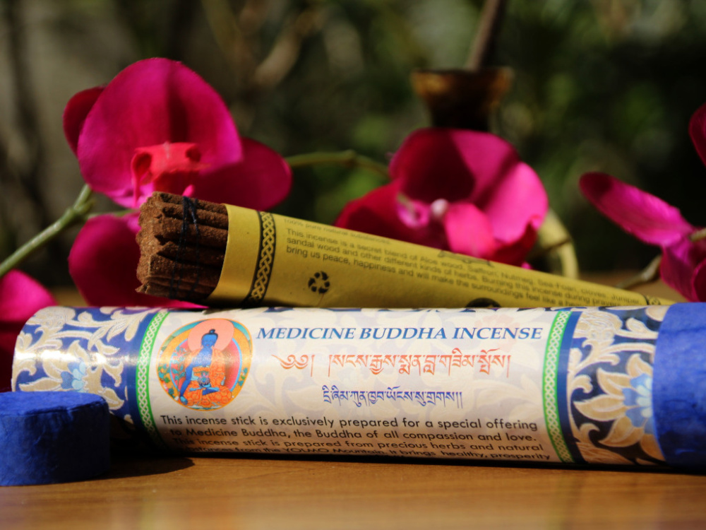 Medicine Buddha Räucherstäbchen – handgerollt in Nepal, 100 % natürlich, ohne Holzträger