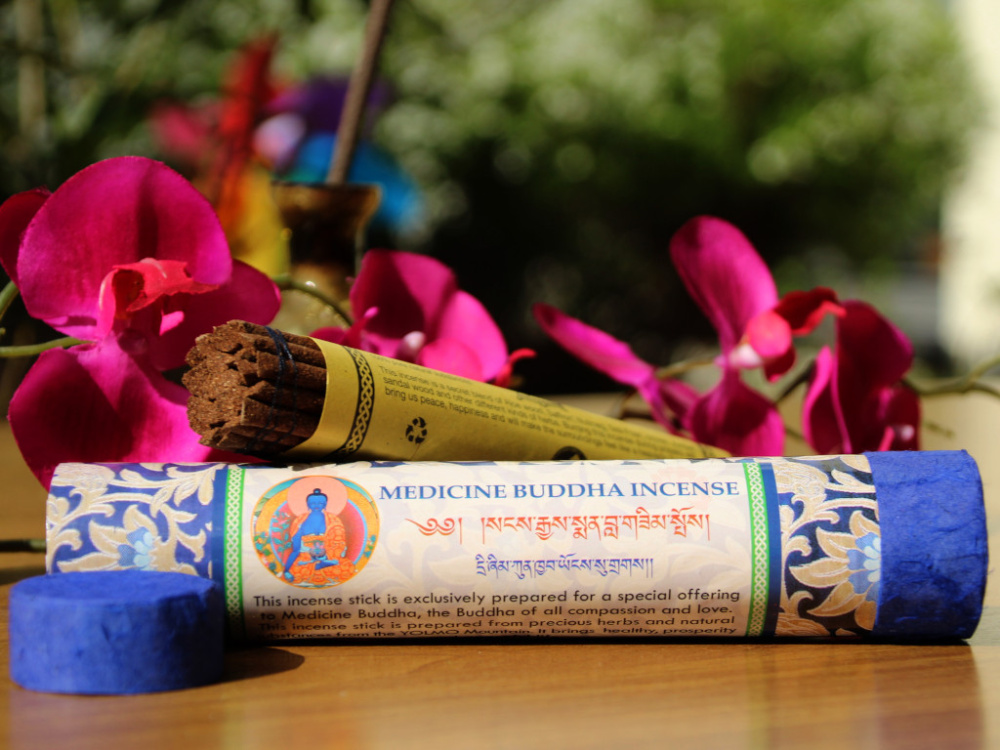 Medicine Buddha Räucherstäbchen – handgerollt in Nepal, 100 % natürlich, ohne Holzträger