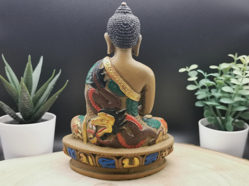 Meditierender Buddha aus Resin | Handbemalt, ca. 13cm, Gießharz