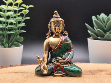 Verzierter Medizin Buddha aus Messing | 7cm, ca. 230g