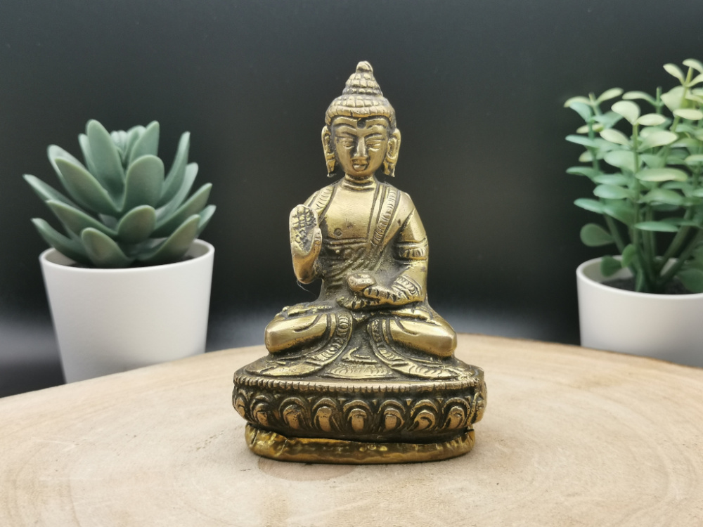 Beschützer Buddha aus Messing | ca. 9cm, ca. 300g