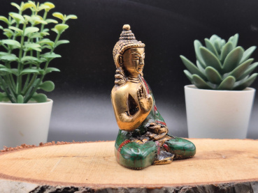 Verzierter Beschützer Buddha aus Messing | ca.7cm