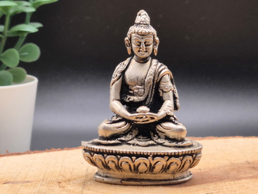 Meditierender Buddha aus Messing | Versilbert | Handgefertigt | ca.5,5cm