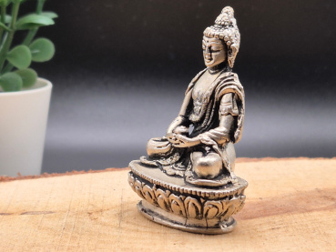 Meditierender Buddha aus Messing | Versilbert | Handgefertigt | ca.5,5cm