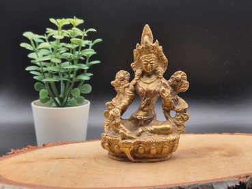 "Green Tara" Statue aus Messing | ca. 9cm