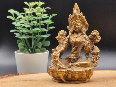 "Green Tara" Statue aus Messing | ca. 9cm
