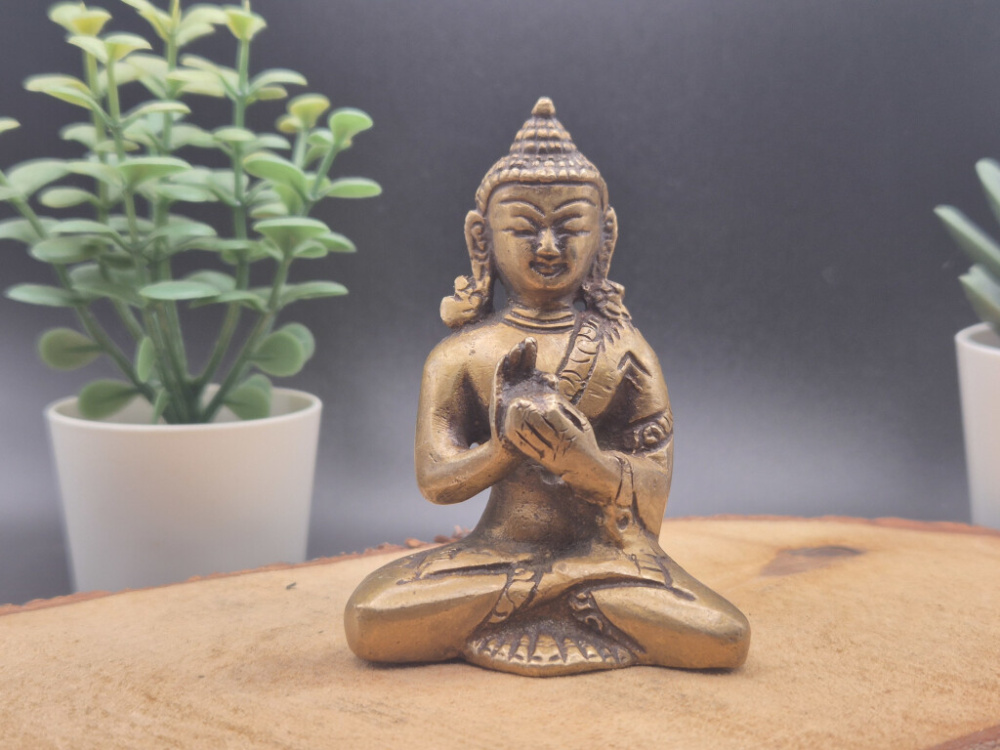 Vairocana Buddha aus Messing | Dharmachakra Mudra | ca. 8 cm