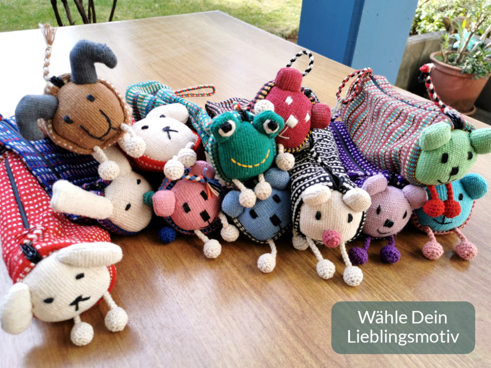Federmäppchen mit Tiermotiv aus Baumwolle - Wähle Dein Lieblingsmotiv