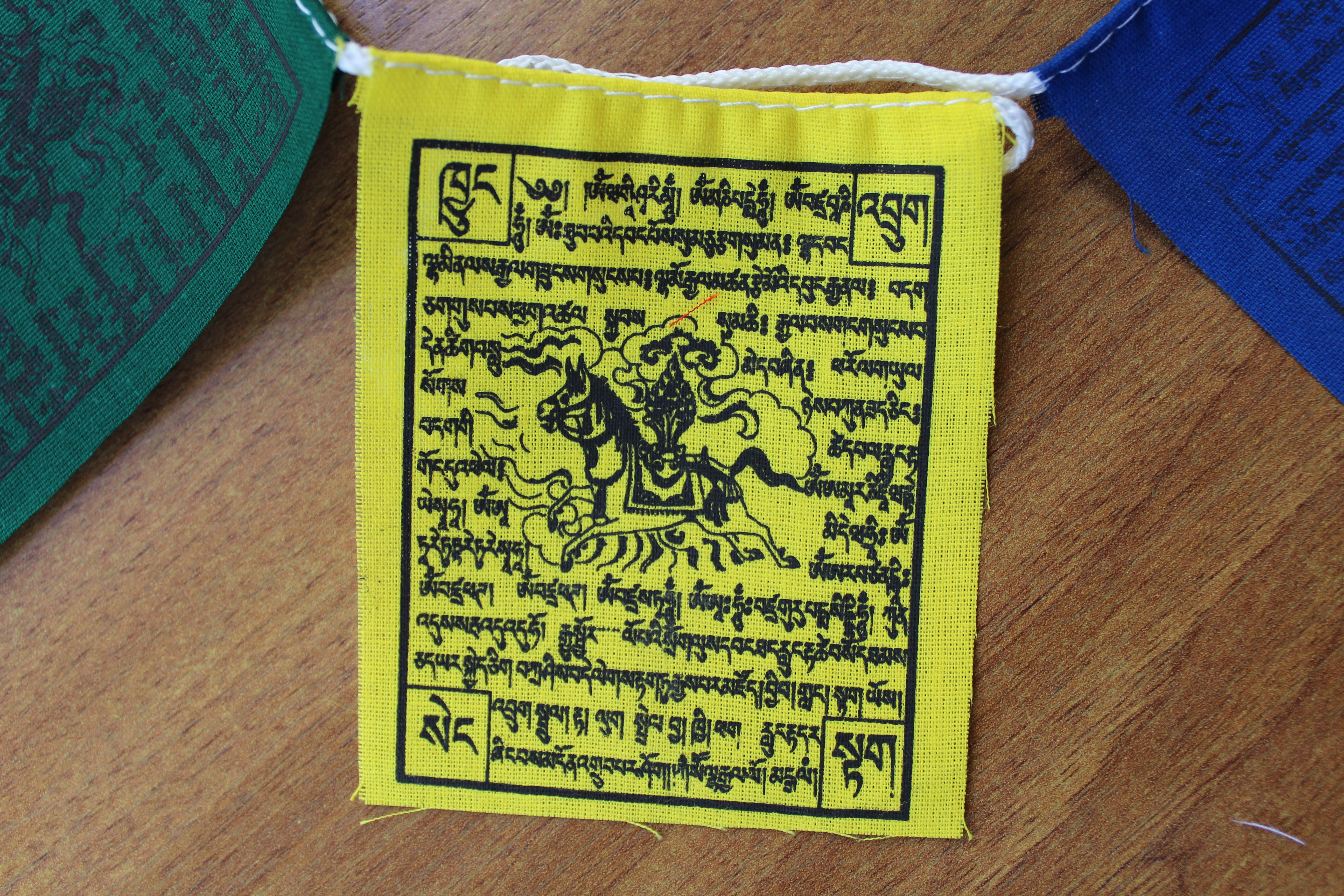 Länge 160 cm aus Baumwolle Handarbeit Nepal Tibetische Gebetsfahnen 10 Blatt 