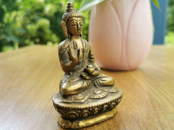 Kleiner Beschützer Buddha aus Messing | matt | 7,5cm