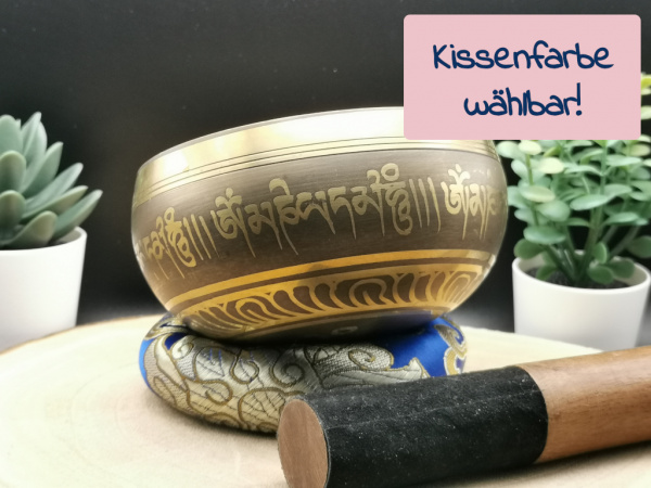 Klassische Klangschale | ca.340g / 10cm / gegossen | Kissen wählbar