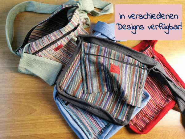 Double-Bag Schultertasche WSDO | 100% Baumwolle, handgemacht | in verschiedenen Designs verfügbar