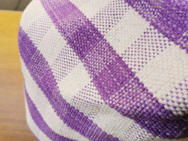 Schulterbeutel WSDO | Violett, Karo-Muster (100% Baumwolle, Fair Trade)
