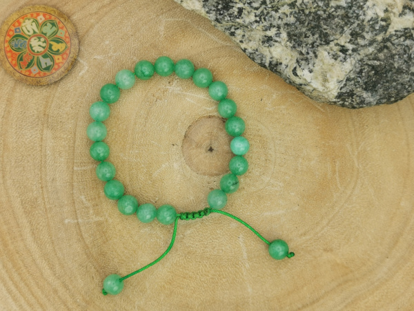 Jade Mala-Armband | 8mm, größenverstellbar