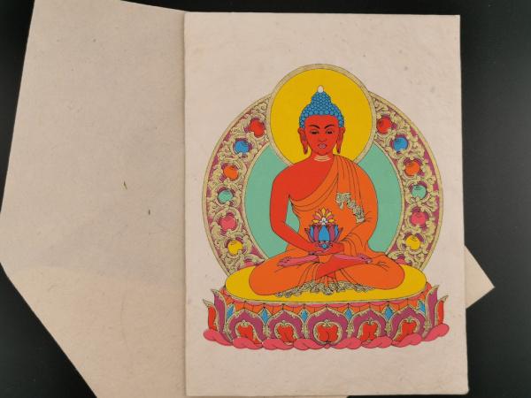 Grußkarte "Amitabha Buddha" | Lokta, 11x15cm, aufklappbar, mit Umschlag