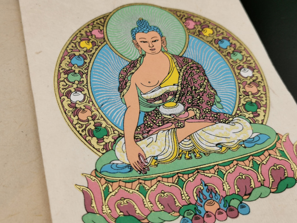 Grußkarte "Gautam Buddha / Shakyamuni" | Lokta, 11x15cm, aufklappbar, mit Umschlag