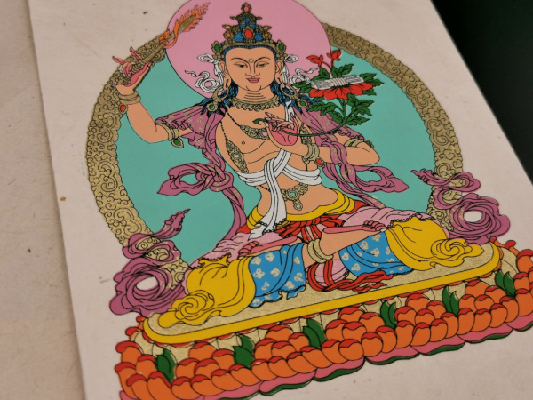 Grußkarte "Manjushri" | Lokta, 11x15cm, aufklappbar, mit Umschlag