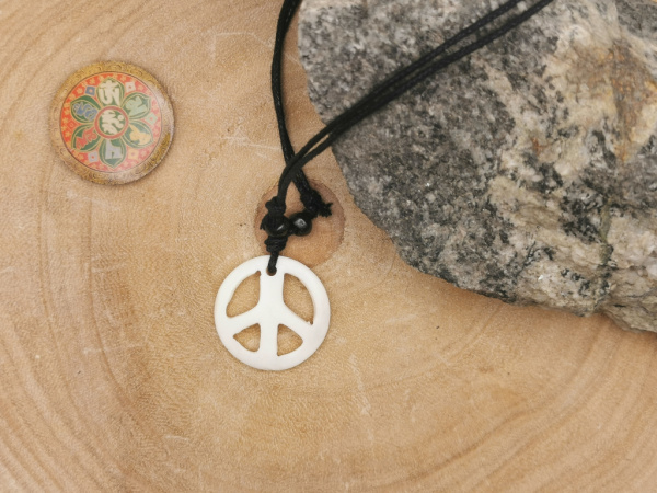 Kette "Peace" | rund | weiß