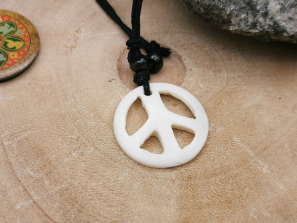 Kette "Peace" | rund | weiß