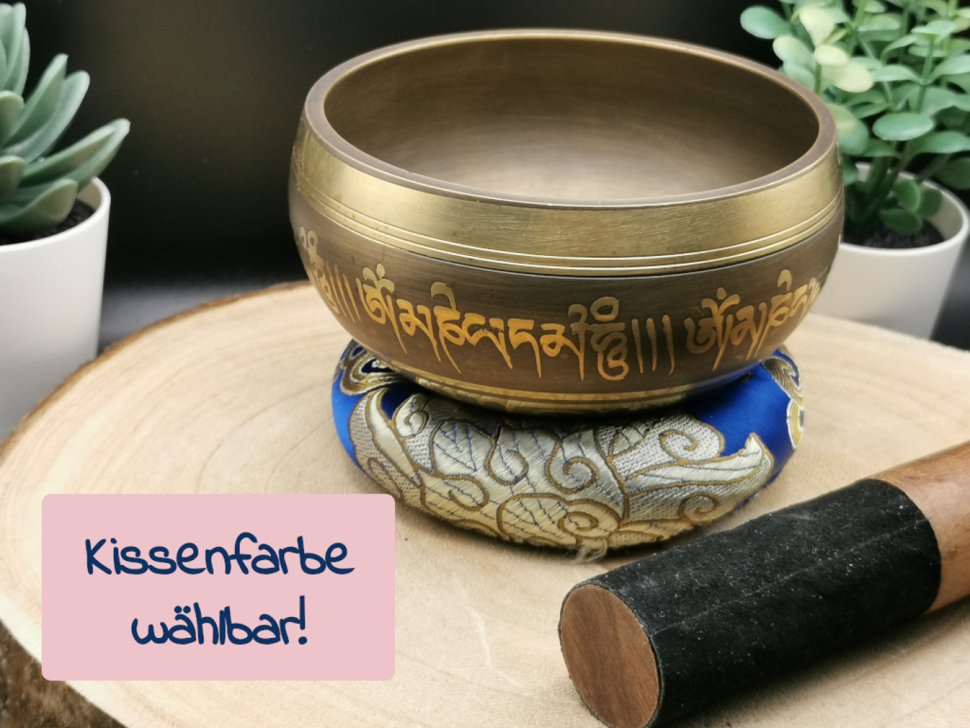 Klassische Klangschale | ca.340g / 10cm / gegossen | Kissen wählbar