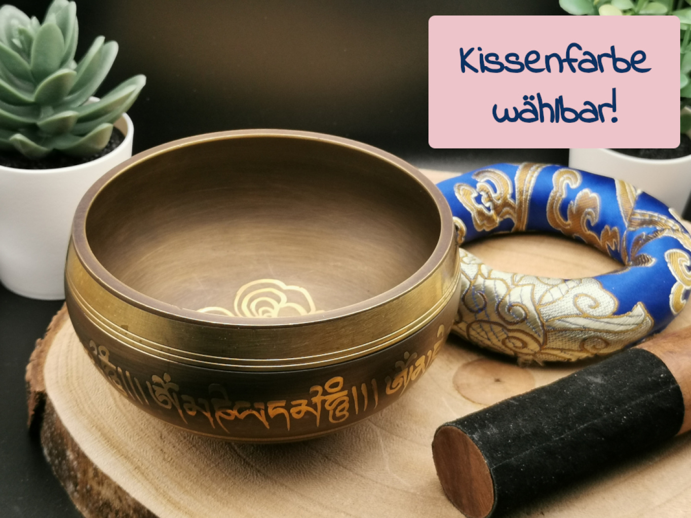 Klassische Klangschale | ca.340g / 10cm / gegossen | Kissen wählbar