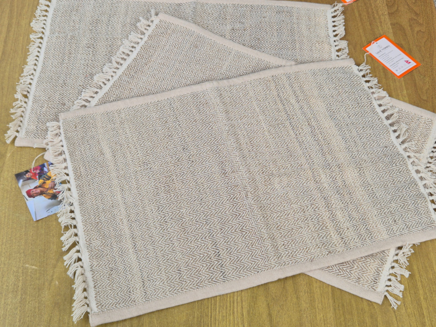 Tischmatte aus Hanfgewebe | Zickzack-Muster | Handgefertigt von Local Women’s Handicrafts, Nepal