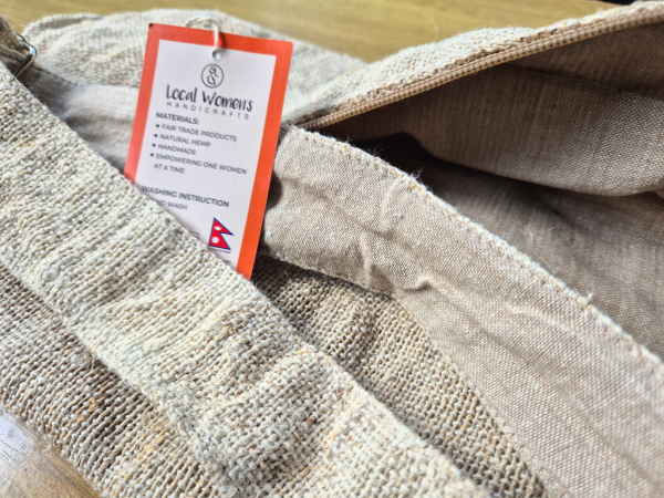 Yogamatten-Tasche aus Hanfgewebe – handgefertigt in Nepal | Fair & nachhaltig