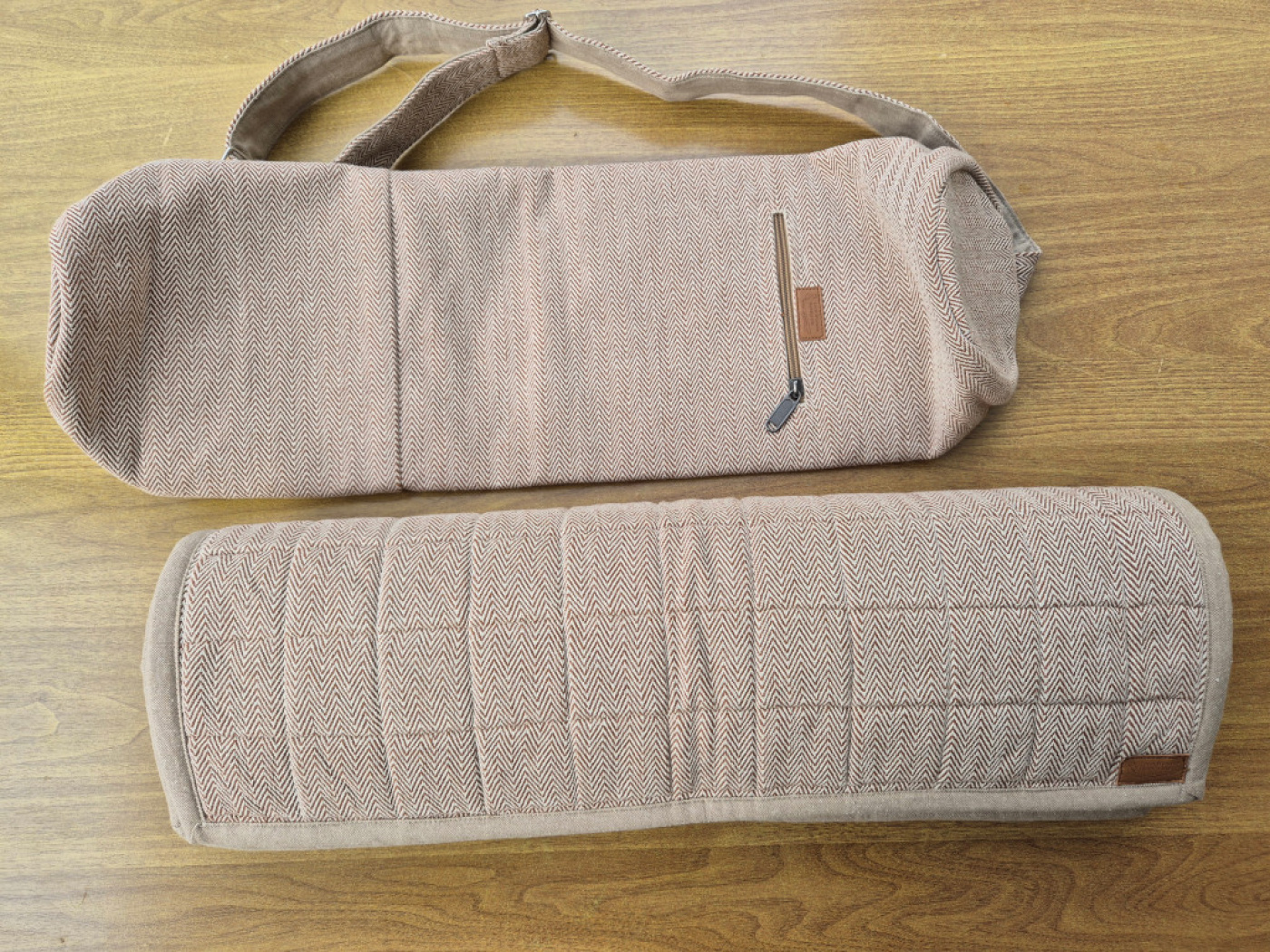 Handgewebte Yoga-Matte aus Baumwolle | Aschbraun | LWH