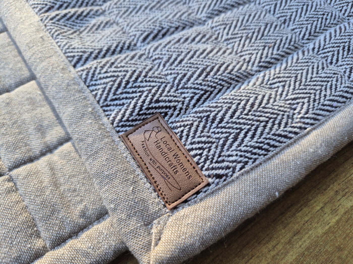 Handgewebte Yoga-Matte aus Baumwolle | Aschbraun | LWH