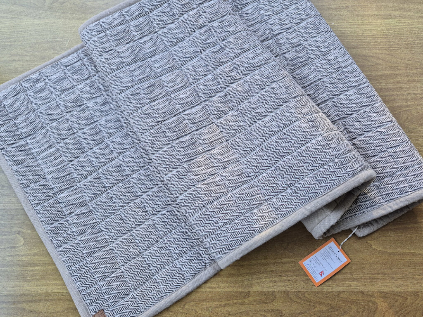 Handgewebte Yoga-Matte aus Baumwolle | Aschbraun | LWH