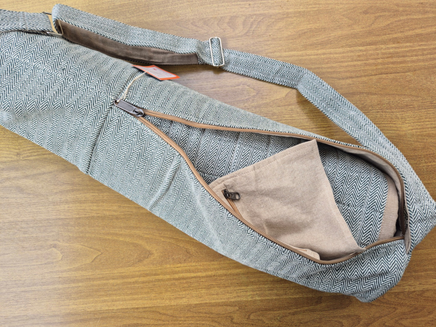 Handgewebte Yoga-Matte aus Baumwolle in Grün – Einzelstück von LWH, Nepal