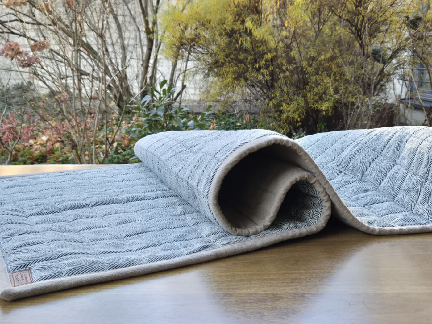 Handgewebte Yoga-Matte aus Baumwolle in Grün – Einzelstück von LWH, Nepal